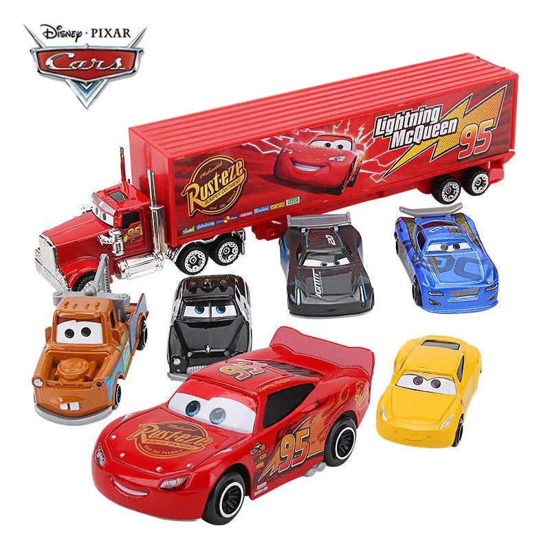 7-Piece Pixar Car 3 Lightning Mcqueen Jackson Storm Uncle Truck Diecast Metal Car Model Toy Set 