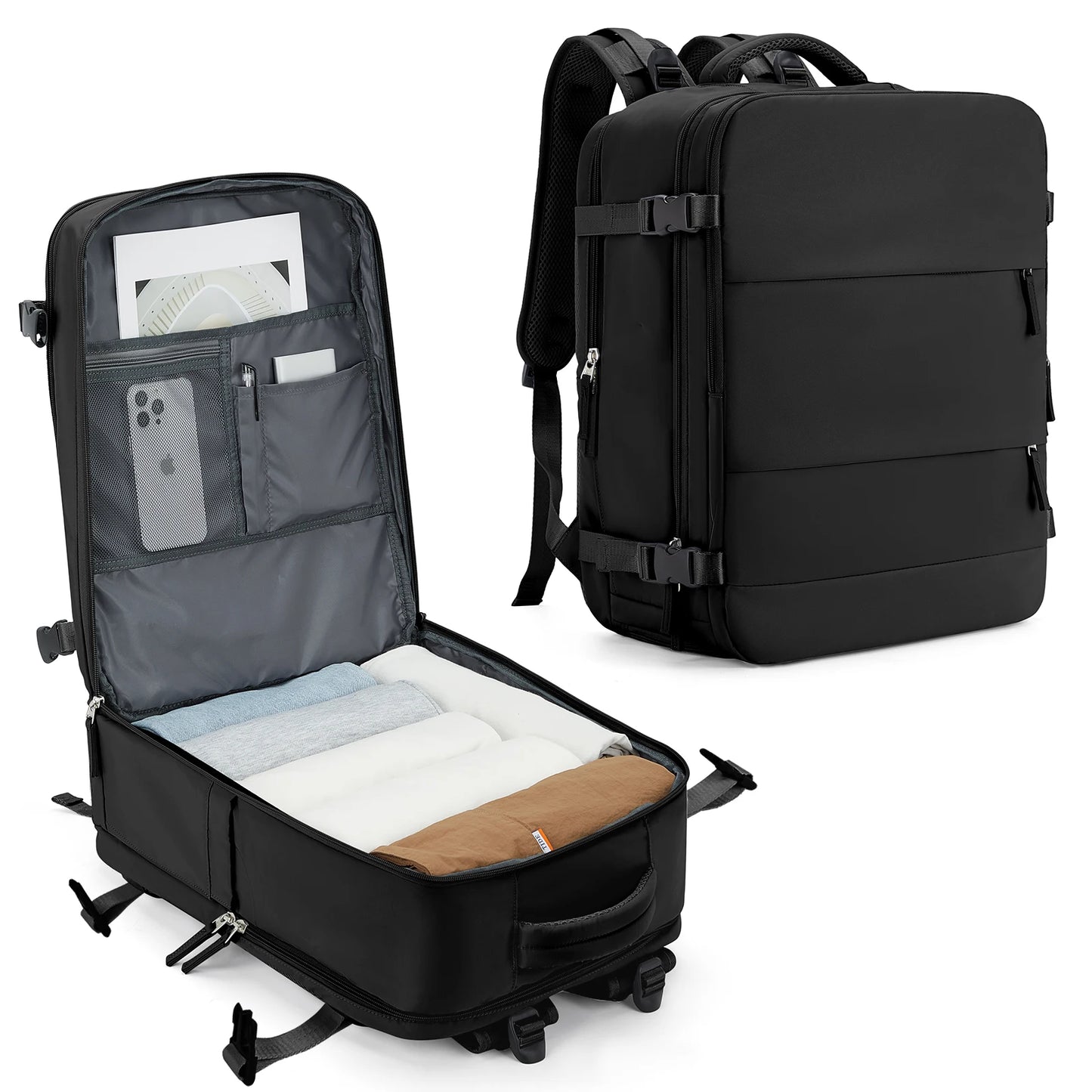 Cabin Size Laptop Backpack for Easyjet and Ryanair, Ideal Aeroplane Travel Backpack for Women and Men