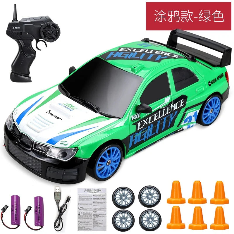 2.4GHz High Speed Drift RC Car 4WD Remote Control AE86 Model GTR Vehicle Racing Car for Children - Christmas Gift