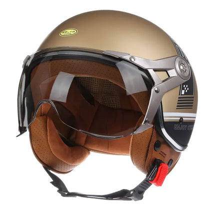 Ride in Style with this Vintage Open Face Motorcycle Helmet for Men and Women! 