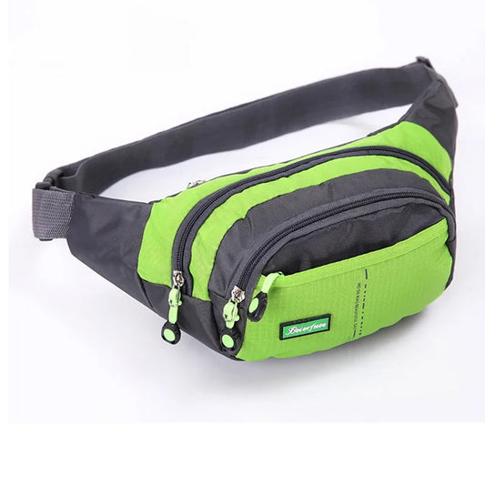 Outdoor Sports Travel Waist Bag with Zipper, Waterproof and Adjustable Shoulder Strap - Large Capacity for Men and Women