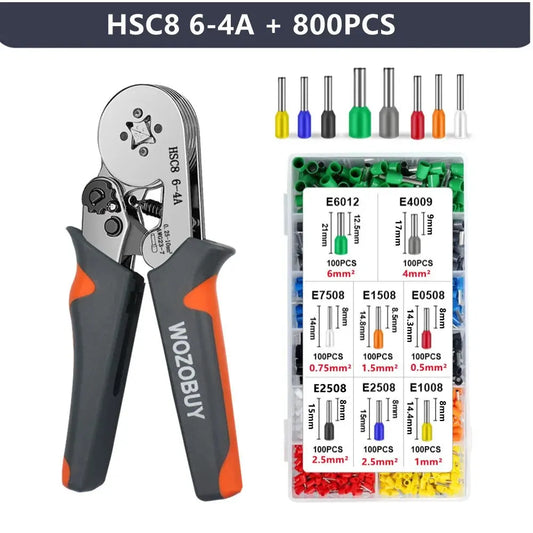 Ferrule Sleeves Terminal Crimping Tools Mini Electrical Pliers HSC8 6-4/6-6(0.25-10Mm²/0.25-6Mm²) Wire Connection Repair Clamp