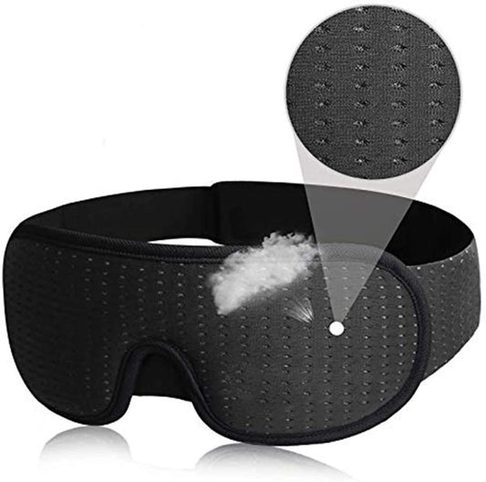 Luxury 3D Sleep Mask with Light Blockout and Soft Padded Fabric Cover