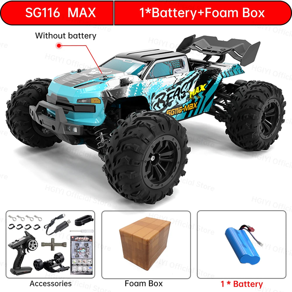 SG116 MAX/PRO 1:16 High Speed Drift Racing RC Car - 80KM/H or 40KM/H Brushless Motor, 4WD Off-Road Vehicle for Kids