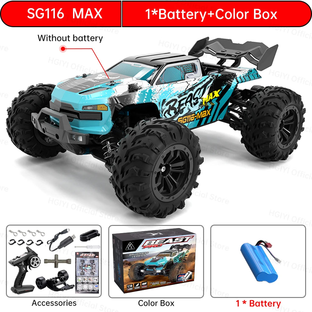 SG116 MAX/PRO 1:16 High Speed Drift Racing RC Car - 80KM/H or 40KM/H Brushless Motor, 4WD Off-Road Vehicle for Kids