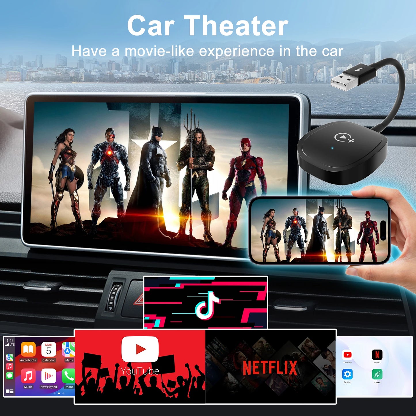  OEM Wireless Carplay for Cars -  Wireless Video Carplay Adapter! Enjoy Netflix, YouTube, and TikTok