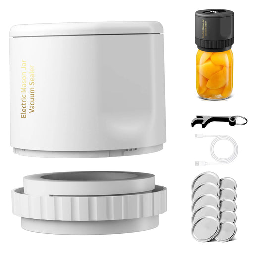 Cordless Electric Mason Jar Vacuum Sealer Kit for Wide-Mouth and Regular-Mouth Jars Fermentation