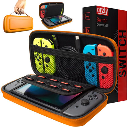 Carry Case for Nintendo Switch and Switch OLED Console - Durable Portable Travel Shell with Accessory and Game Storage Pockets