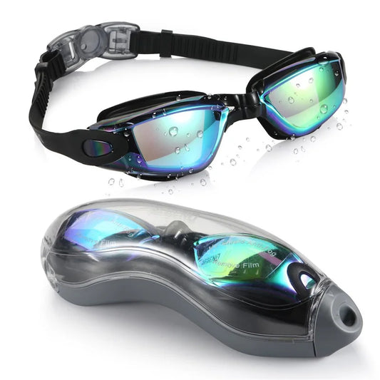 Adults Professional Swimming Goggles with Waterproof Anti-Fog UV Protection and Adjustable Strap