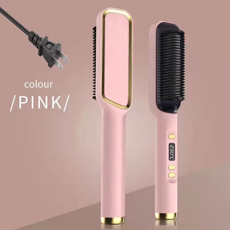 Multifunctional Electric Hot Comb with Negative Ion Technology for Straightening Hair