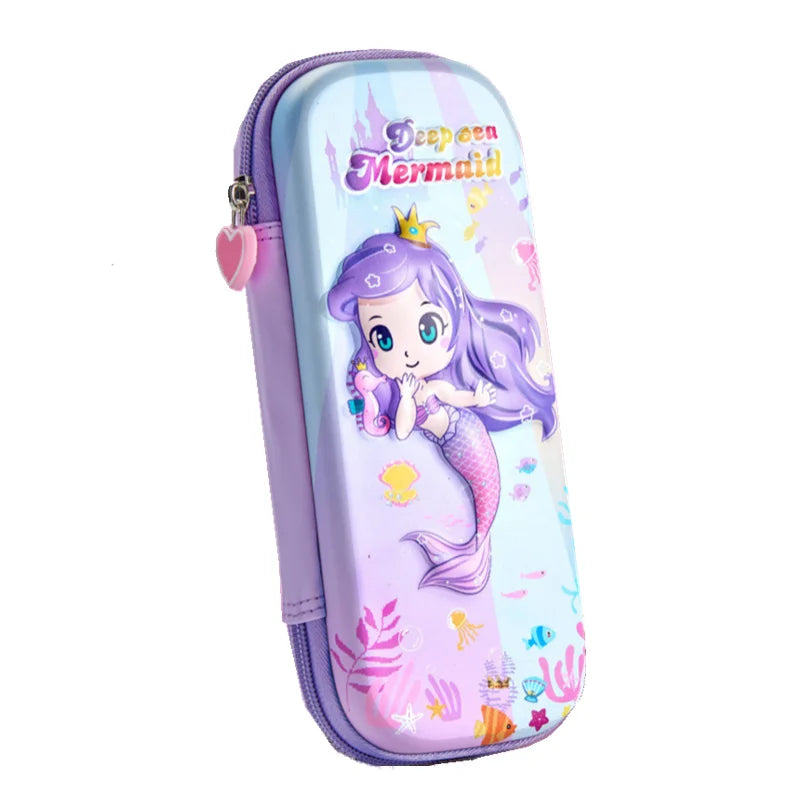 Large Capacity 3D Unicorn Pencil Case for Students - Three Layer School Stationery Box