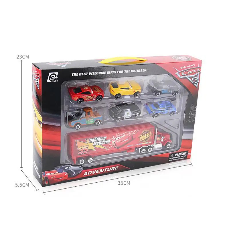 7-Piece Pixar Car 3 Lightning Mcqueen Jackson Storm Uncle Truck Diecast Metal Car Model Toy Set 