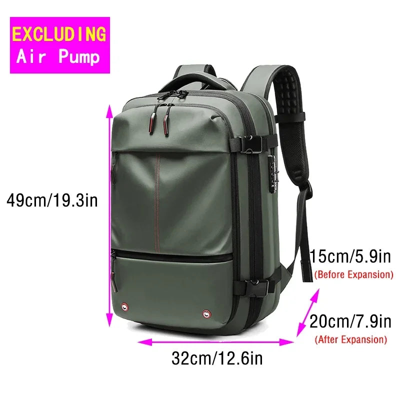 Travel Backpack with Electric Pump, Waterproof Storage, and Laptop Compartment - Expandable Casual Fashion Bag