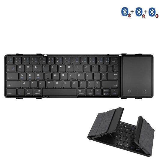 Wireless Folding Keyboard with Touchpad and Numberpad for Tablet and iPad