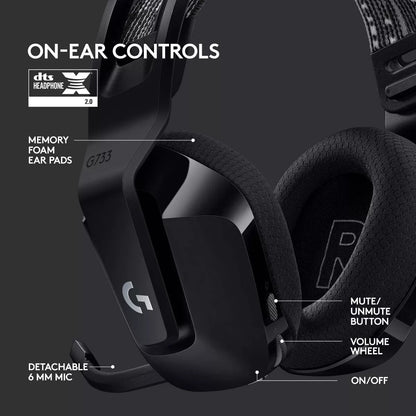 Logitech G733 Wireless Gaming Headset in Black