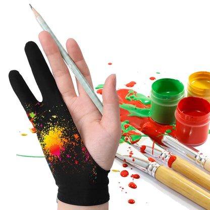 Artist Drawing Gloves with Palm Rejection for Apple iPad and Graphic Tablet - Right/Left Hand, Two Finger Design