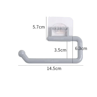 Wall-Mounted Paper Towel Holder with Self-Adhesive Hooks