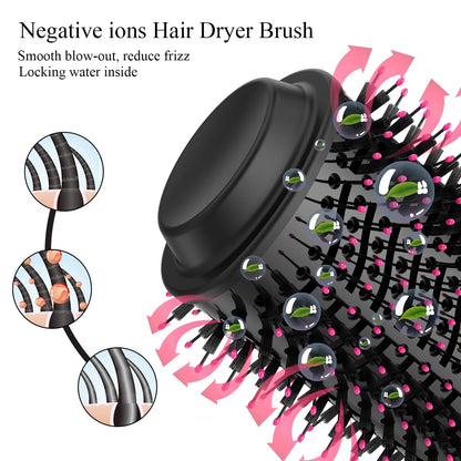 Electric Hair Straightening Comb with Dryer and One-Step Salon Styling Brush