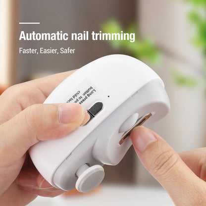 Automatic Electric Nail Clippers with LED Light - Professional Anicure Trimmer for Adults and Babies, Fingernail and Toe Scissors for Pedicure and Nail Polishing