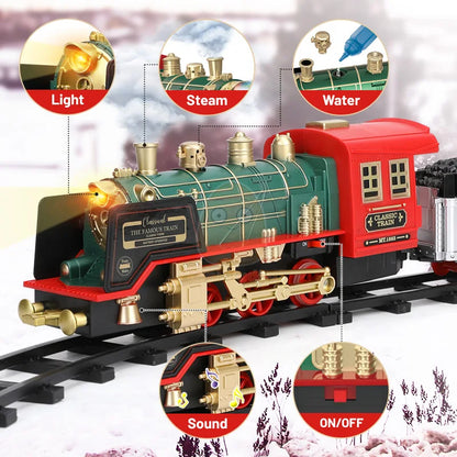 Classical Simulation Electric Railway Set with Remote Control - Educational Toy for Children