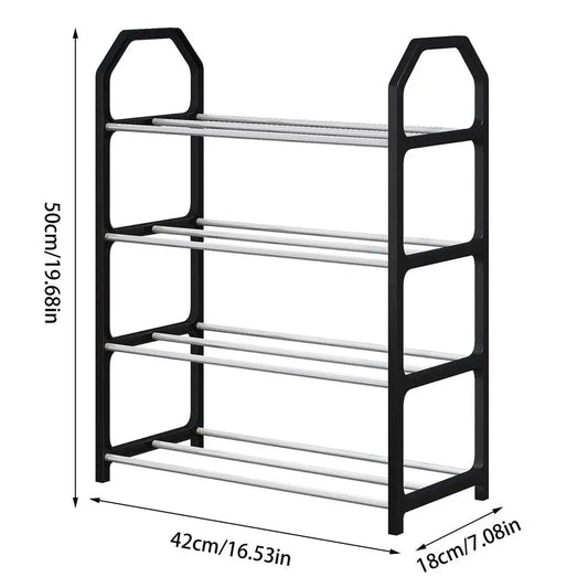 4-Tier Vertical Shoe Rack - Space-Saving Free Standing Storage Organizer with Large Capacity