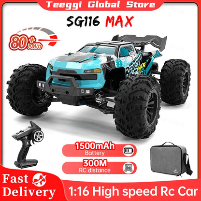 SG116 MAX/PRO 1:16 High Speed Drift Racing RC Car - 80KM/H or 40KM/H Brushless Motor, 4WD Off-Road Vehicle for Kids