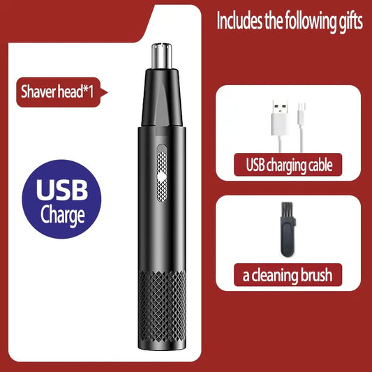 Men's Electric Nose Hair Trimmer - USB Rechargeable Portable Shaver for Personal Care