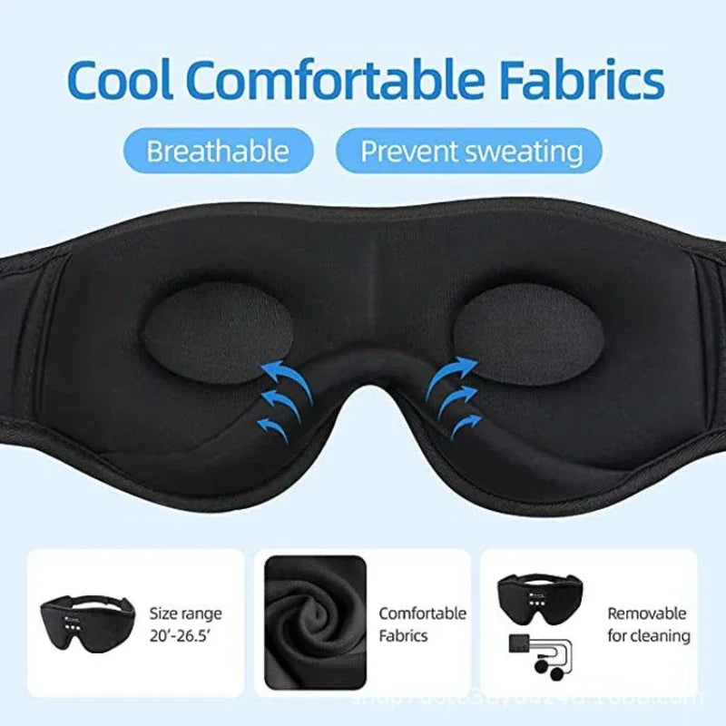 Sleep Headphones with 3D Eye Mask and Built-In HD Speaker for Music Play