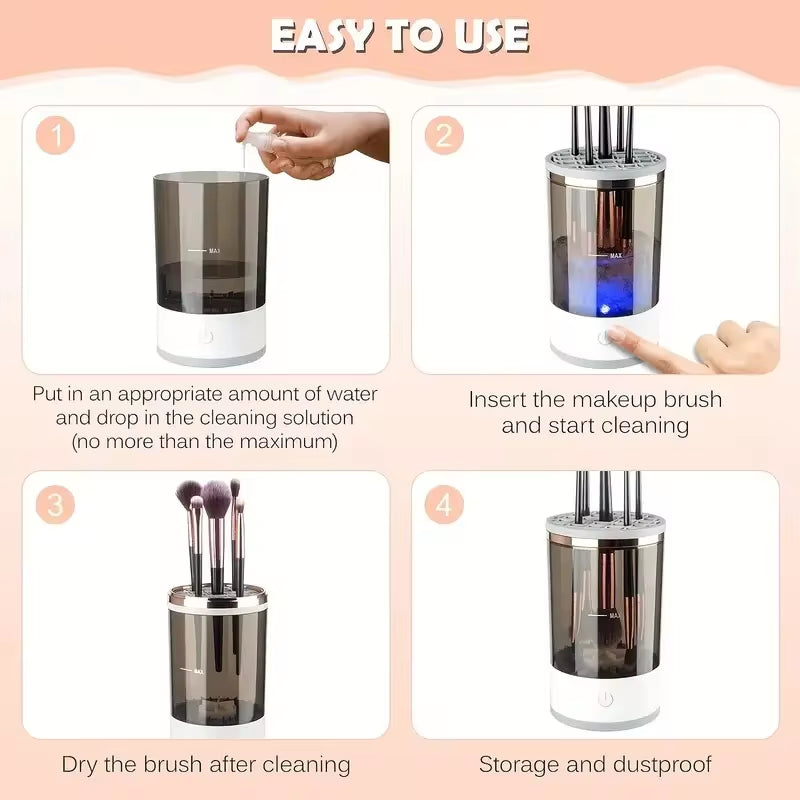 Portable USB Electric Makeup Brush Cleaner with Quick Cleaning Function