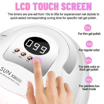 Professional LED Nail Lamp for Gel Nails with 81 Leds and 4 Timers