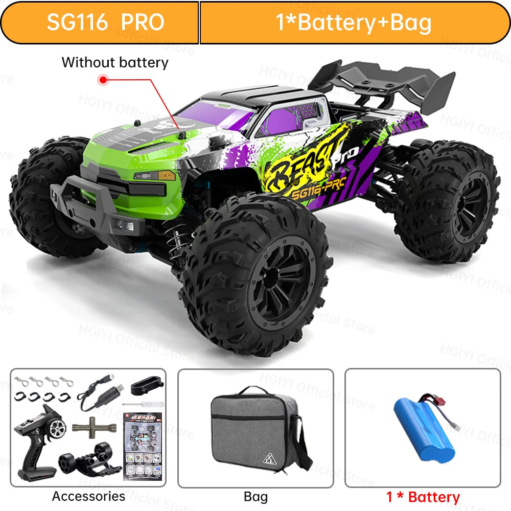 SG116 MAX/PRO 1:16 High Speed Drift Racing RC Car - 80KM/H or 40KM/H Brushless Motor, 4WD Off-Road Vehicle for Kids