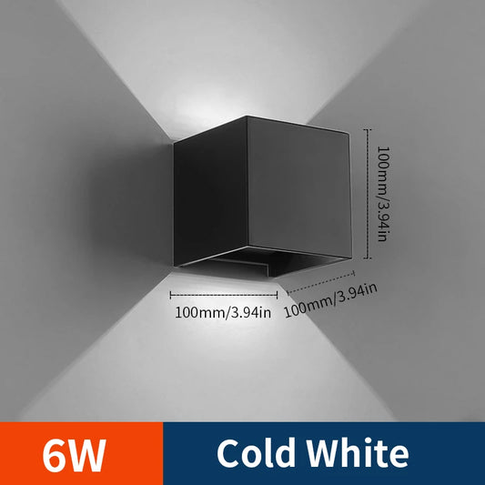 Modern LED Wall Lamp with Adjustable Color Temperature for Indoor and Outdoor Use