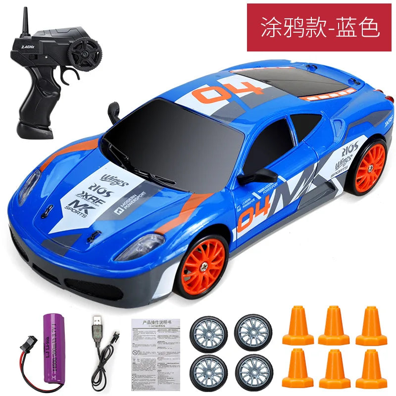 2.4GHz High Speed Drift RC Car 4WD Remote Control AE86 Model GTR Vehicle Racing Car for Children - Christmas Gift