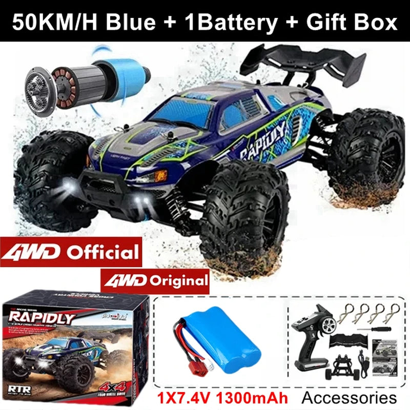 1:16 Scale High Speed RC Car for Off-Road Racing with Brushless Motor, Remote Control, and Drift Capabilities