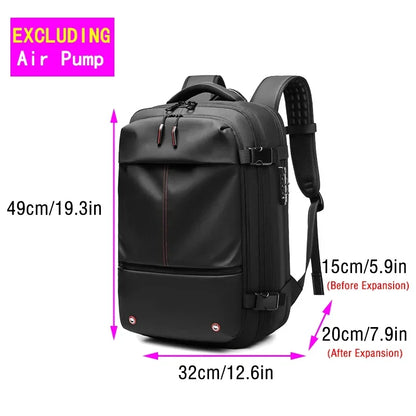 Travel Backpack with Electric Pump, Waterproof Storage, and Laptop Compartment - Expandable Casual Fashion Bag