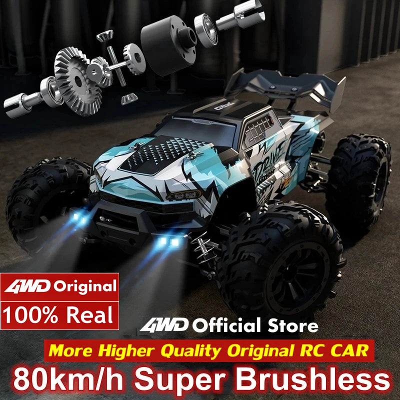 1:16 Scale High Speed RC Car for Off-Road Racing with Brushless Motor, Remote Control, and Drift Capabilities