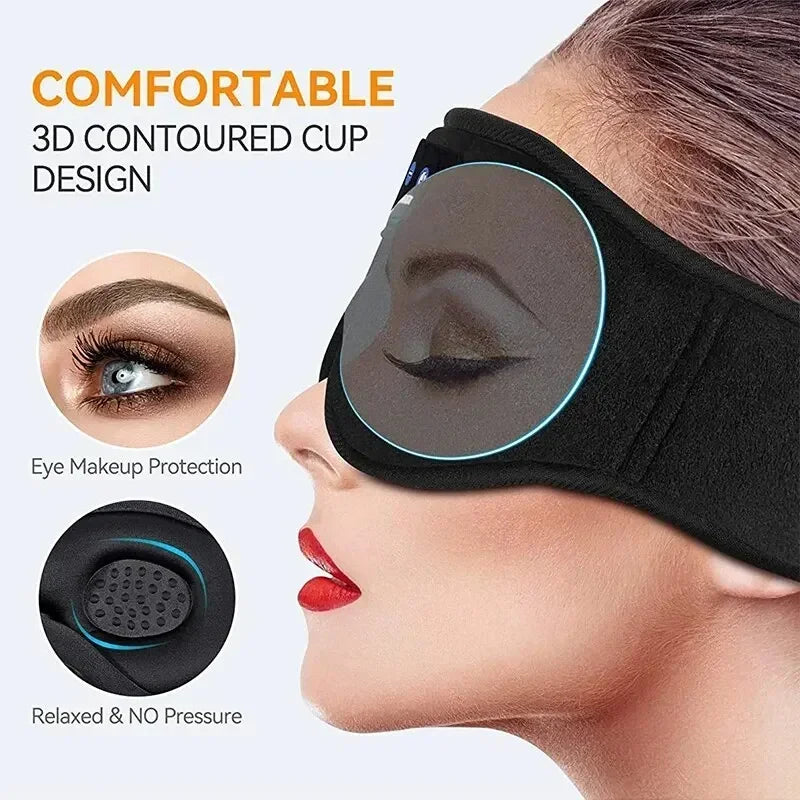 Sleep Headphones with 3D Eye Mask and Built-In HD Speaker for Music Play