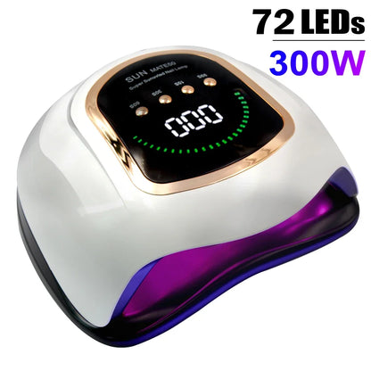 Professional 300W UV LED Nail Lamp for Gel Polish Curing with Large Screen