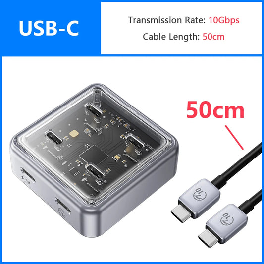 USB Type C Hub with Multiple Ports, 10Gbps USB 3.1 Dock Station for Notebook PC