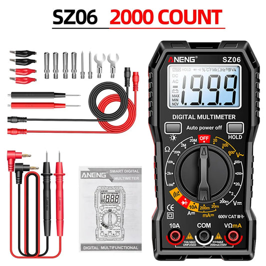 Professional Digital Multimeter with AC/DC Voltage, Current, and Ohm Testing Functions