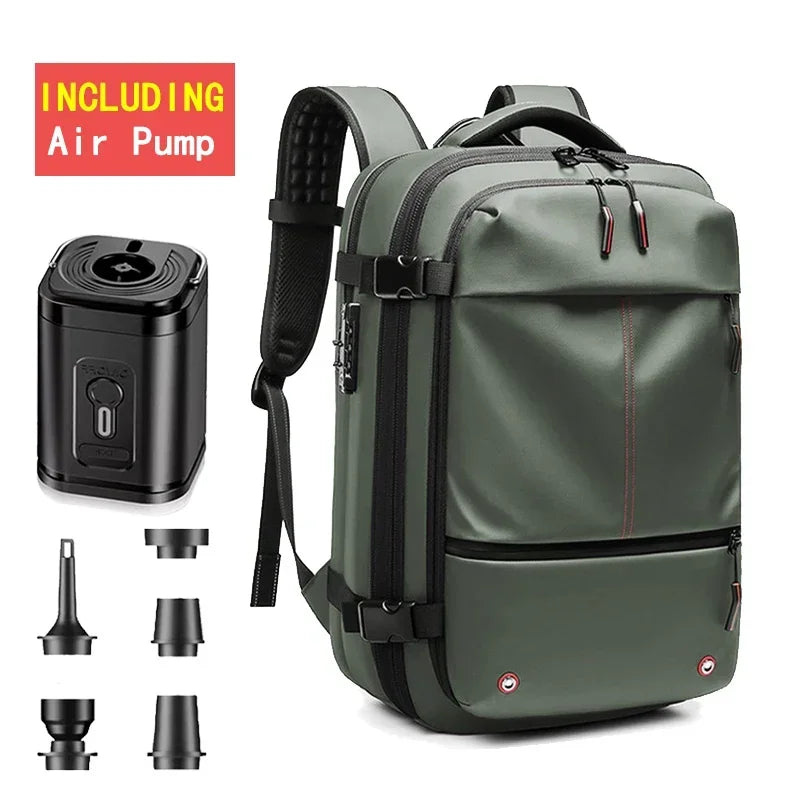 Travel Backpack with Electric Pump, Waterproof Storage, and Laptop Compartment - Expandable Casual Fashion Bag