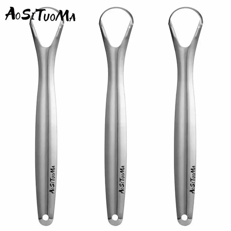 Professional Tongue Scraper for Adults - Stainless Steel Cleaner for Effective Bacteria and Plaque Removal