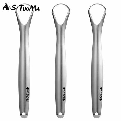 Professional Tongue Scraper for Adults - Stainless Steel Cleaner for Effective Bacteria and Plaque Removal