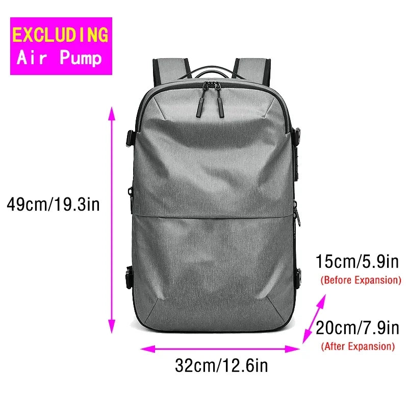 Travel Backpack with Electric Pump, Waterproof Storage, and Laptop Compartment - Expandable Casual Fashion Bag