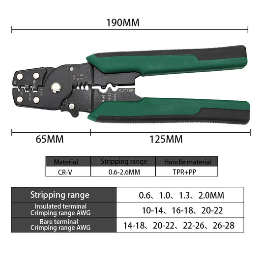 4-in-1 Multifunctional Crimping Pliers with Wire Stripper, Cutter, and Terminal Pliers