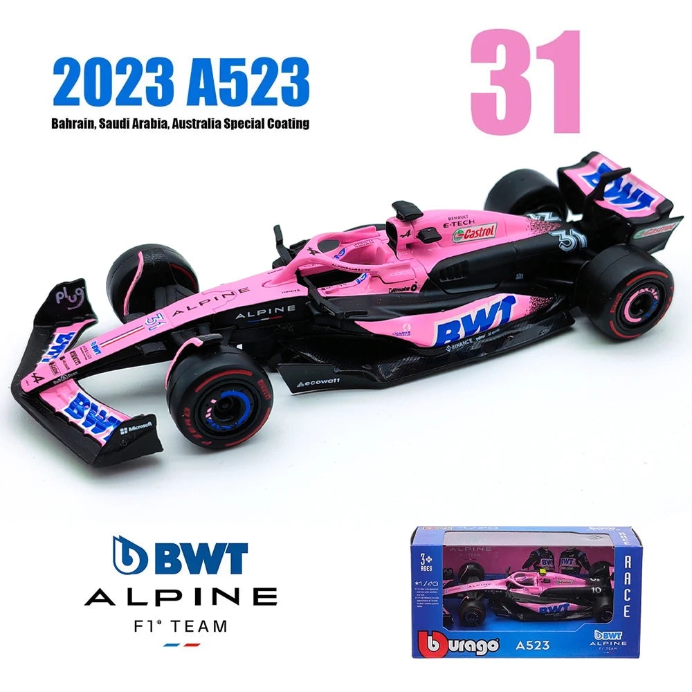 Alpine F1 Team A523 2023 Die Cast Model Car - Pierre Gasly & Esteban Ocon - 1:43 Scale