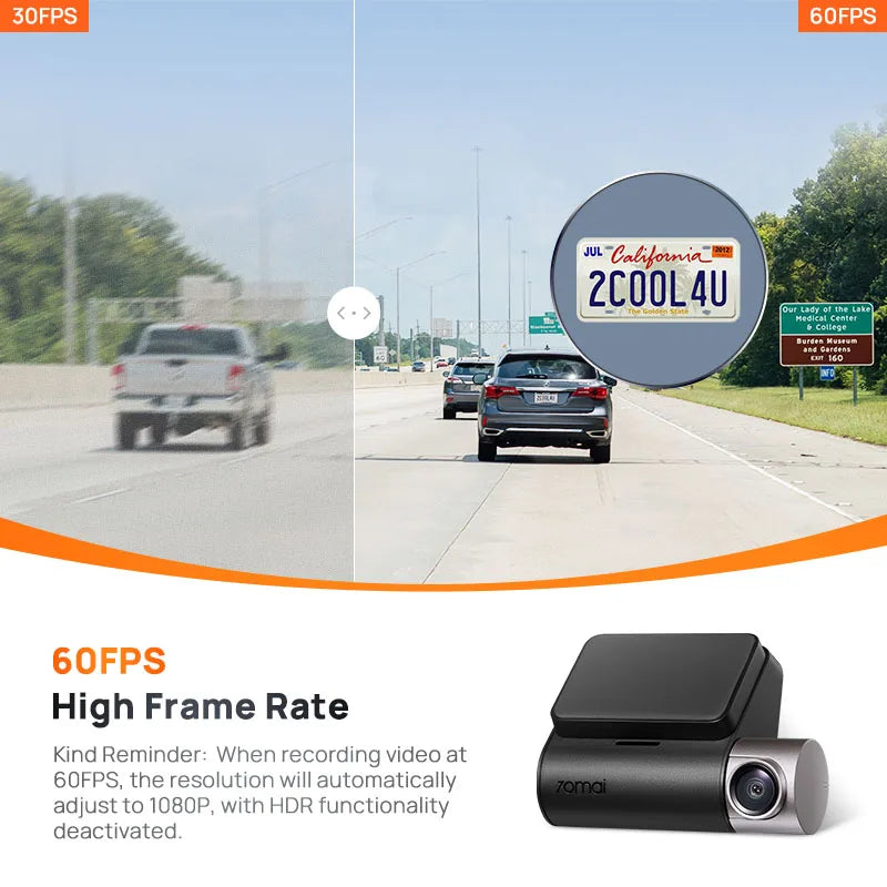 2024 A510 Dash Cam with 1944P HDR, GPS, ADAS, and 4G Connectivity - Front and Rear Cam with 24H Parking Support