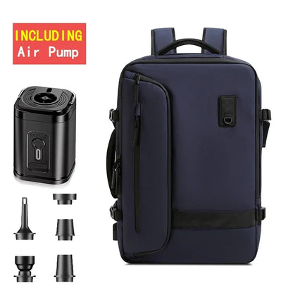 Travel Backpack with Electric Pump, Waterproof Storage, and Laptop Compartment - Expandable Casual Fashion Bag