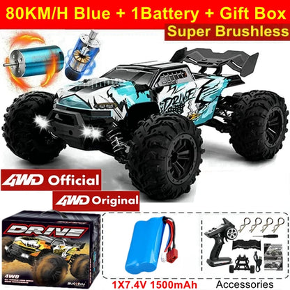 1:16 Scale High Speed RC Car for Off-Road Racing with Brushless Motor, Remote Control, and Drift Capabilities