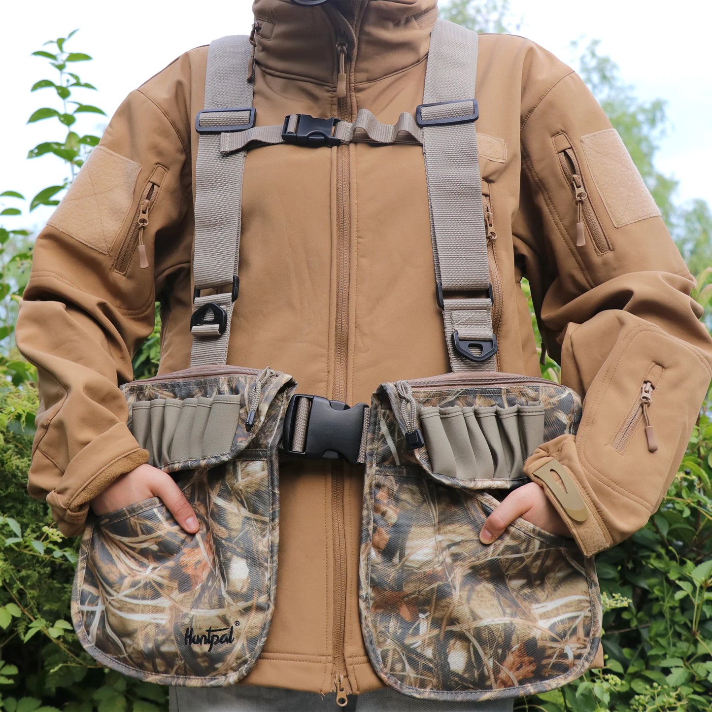 Lightweight Camouflage Hunting Vest for Upland - Waterfowl with Game Duck Pouch - Multiple Pockets